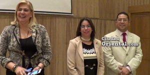 Desde la izquierda, Xiomara Alt. Taveras, Kenya Yokaira Cruz Castro y Freddy Santana