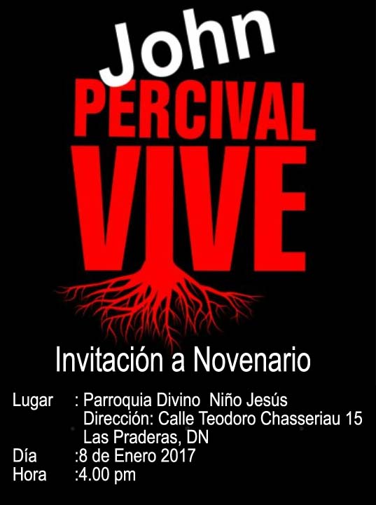 Invitación al novenario por John Pércival Matos