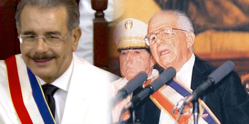 Danilo Medina (i), y Joaquin Balaguer