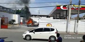 Fuego dentro de la planta envasadora GLP Credigas de Los Mina