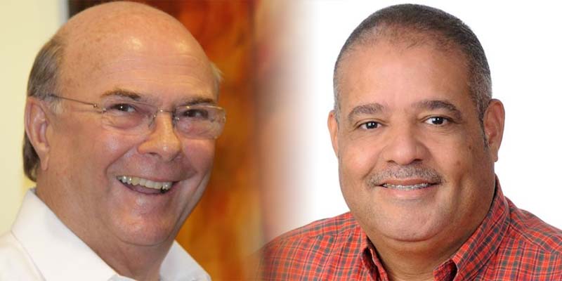 Hipólito Mejía (i) y Rodolfo Valera