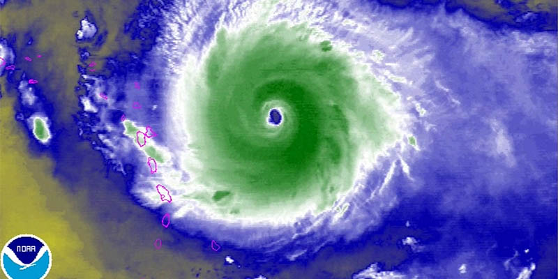 Imagen satelital de Irma aproximándose a el Caribe