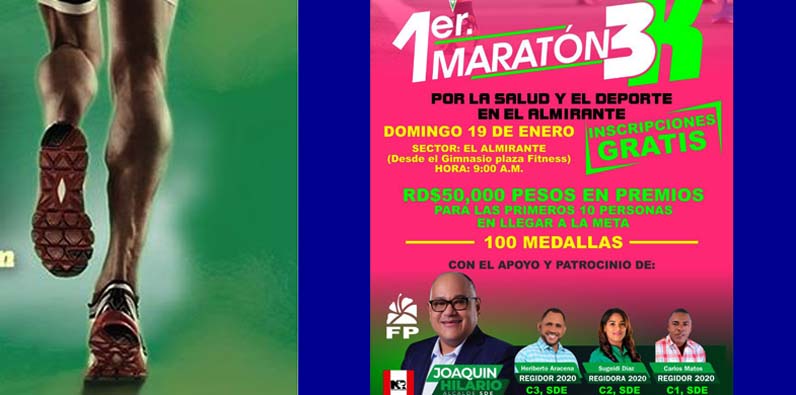 El Primer Maratón 3K iniciará a la nueve de la mañana y serán entregados 50 mil pesos en premios.