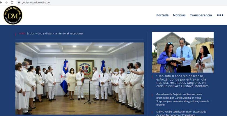 Portal que contiene todas las informaciones de los dos gobiernos de Danilo Medina / Captura de pantalla