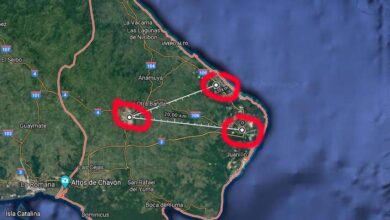 Las marcas rojas señalan a Higüey, Punta Cana y Bávaro