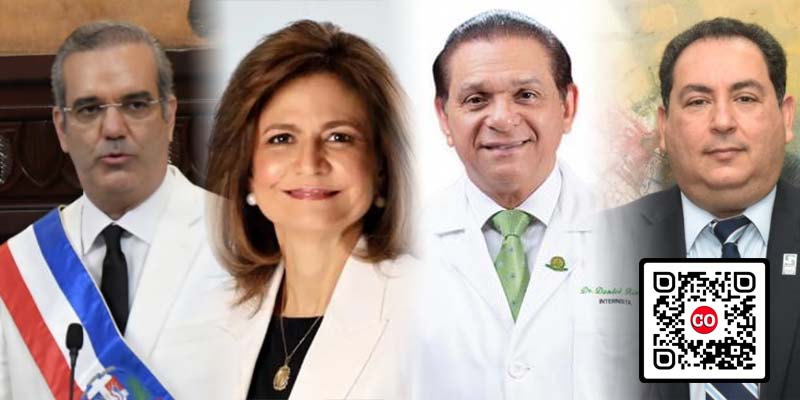 Desde la izquierda, Luis Abinader, Raquel Peña, Daniel Rivera y Mario Lama