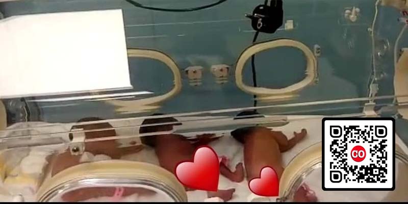 Tres de los nueve hijos de Halima Cisse.