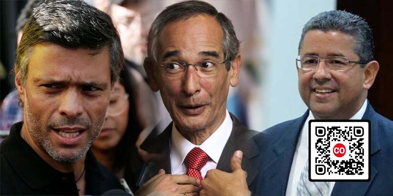 Desde la izquierda, Lepoldo López, Alvaro Colom y Francisco Flores